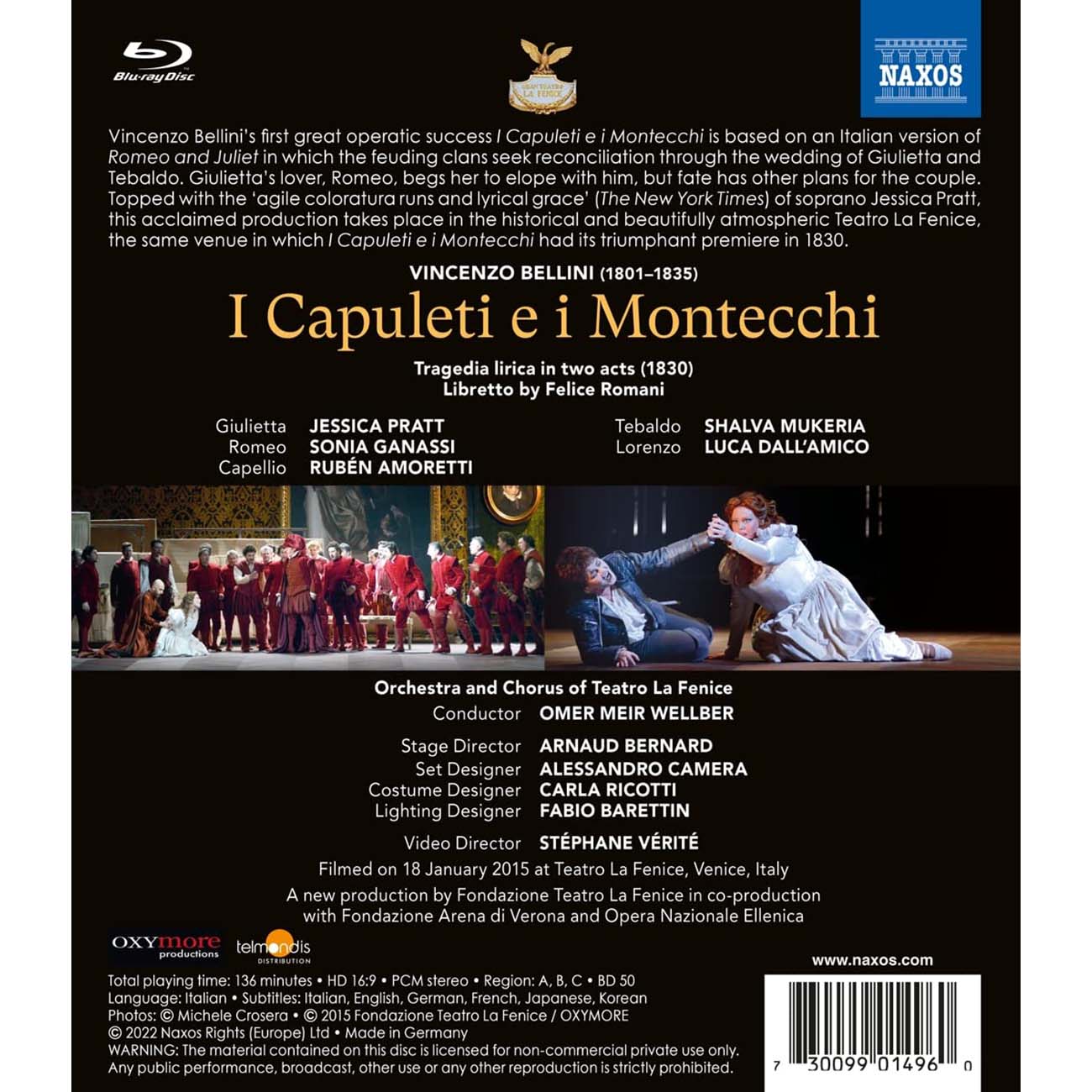 Bellini: I Capuleti e I Montecchi (Blu-Ray) – Jessica Pratt | DVDS
